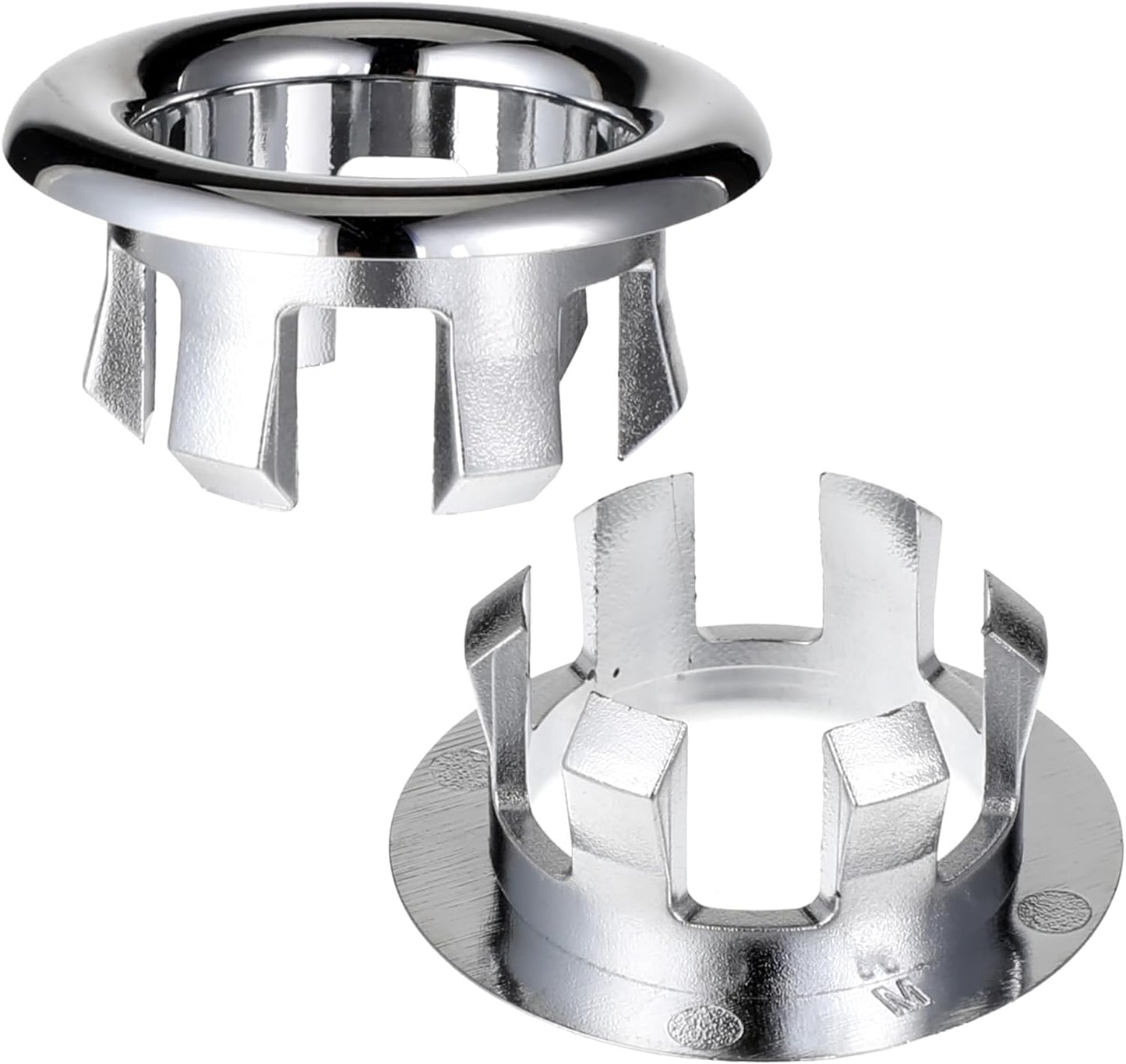 Sink Overflow Ring, 2 Pack Universal Bathroom Kitchen Sink Hole Trim Chrome Drain Cover, Overflow Trim Ring V1258-DP02-A-2466