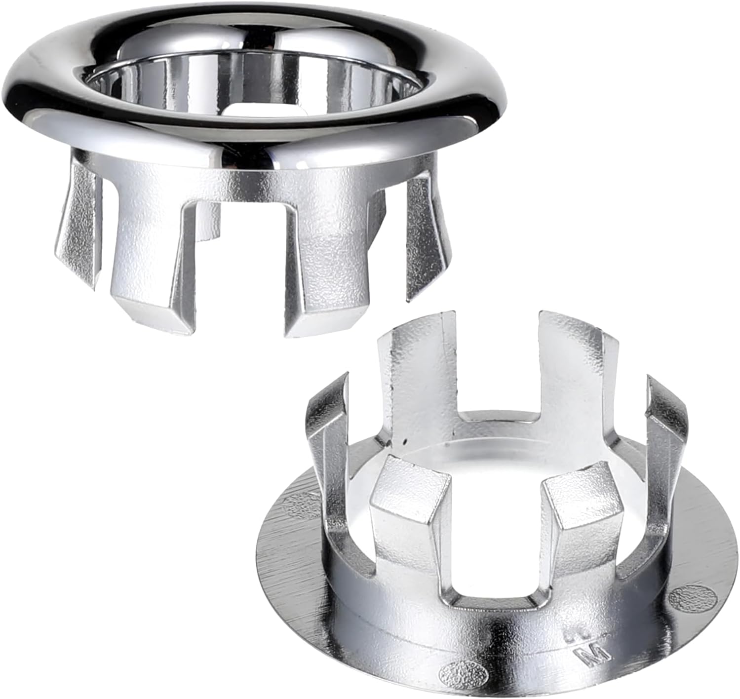 Sink Overflow Ring, 2 Pack Universal Bathroom Kitchen Sink Hole Trim Chrome Drain Cover, Overflow Trim Ring V1258-DP02-A-2466
