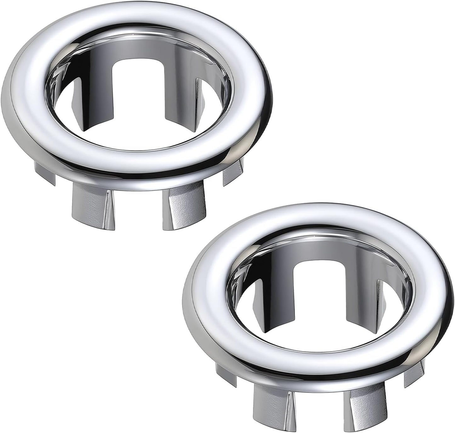 Sink Overflow Ring, 2 Pack Universal Bathroom Kitchen Sink Hole Trim Chrome Drain Cover, Overflow Trim Ring V1258-DP02-A-2466