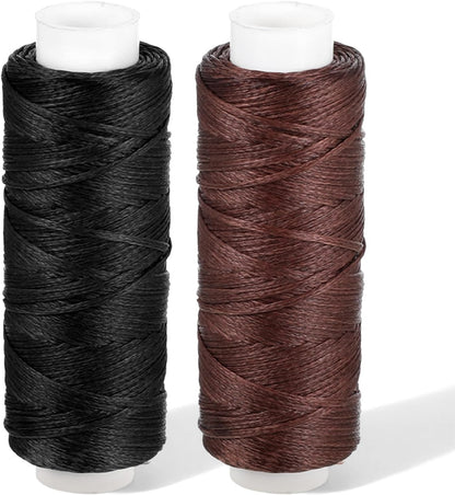 32.8 Yards Waxed Thread, 0.8 mm Leather Thread for Hand Sewing, 2 Colors Heavy Duty Upholstery Threads Thick V1258-DP02-A-2468
