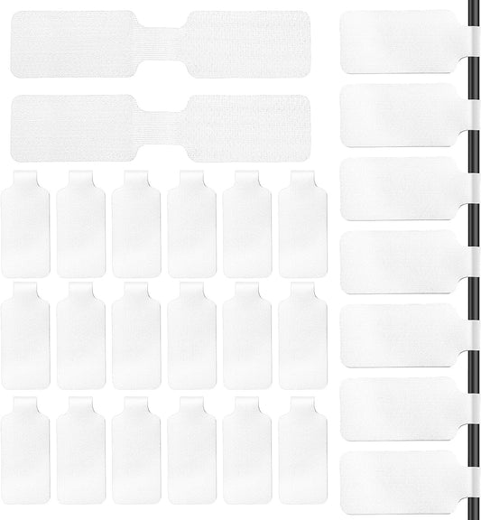 60 Pcs Cable Labels, White Nylon Self-Adhesive Wire Labels, Writable Reusable Cord Tags Electrical Panel V1258-DP02-A-2469