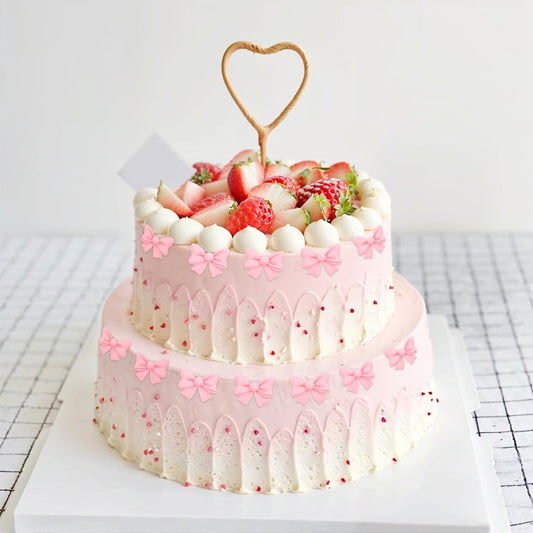 20 Pcs Pink Bow Cupcake Decorations, Resin Bowknot Cake Toppers Birthday Engagement Theme Party Decoration V1258-DP02-A-2477