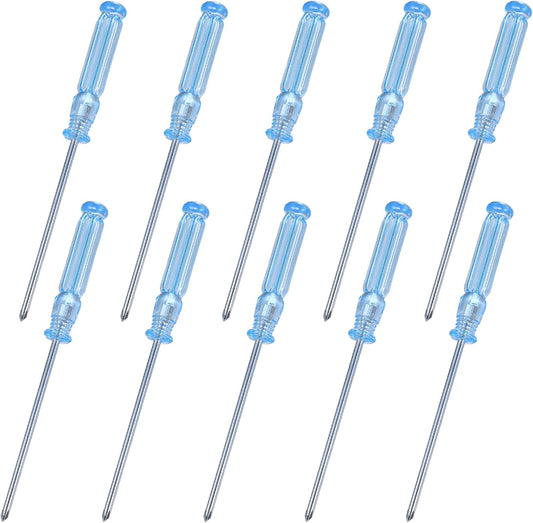 10 Pcs Mini Phillips Screwdriver, 2.5 mm Cross Head Precision Screwdriver Set with Non-Slip Blue Clear Handle V1258-DP02-A-2480