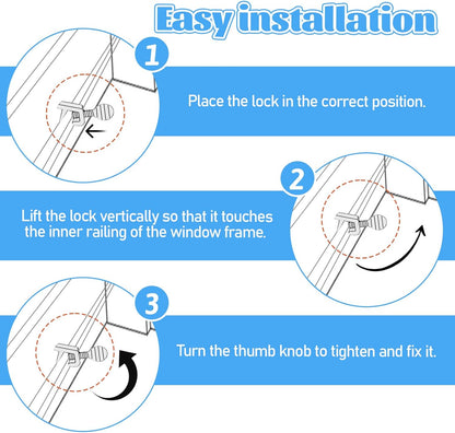 Window Locks, 4 Packs, Stainless Steel Sliding Door Security Lock Single Adjustable Horizontal Sliding Window V1258-DP02-A-2484
