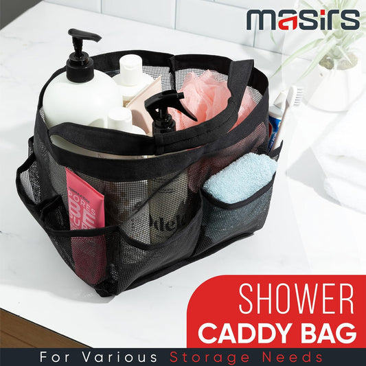 Shower Caddy Mesh - 9 Pocket Portable Bathroom Organizer Tote for Travel, Gym & Dorm - Collapsible Small V1258-DP02-A-2485