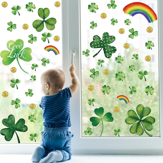 St Patricks Day Decorations,St Patricks Day Window Clings 122 PCS Reusable Spring Window Clings for St V1258-DP02-A-26