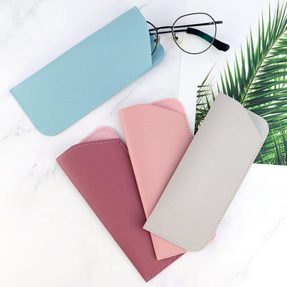 4 Pack Soft Leather Glasses Case 7x3 Inch Eyeglasses Pouch Portable PU Leather Glasses Pouch V1258-DP02-A-264