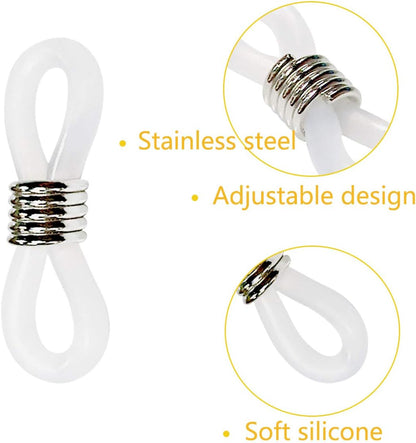 40 Pieces Eyeglass Chain Ends Adjustable Rubber Spectacle End Connectors for Eye Glasses Holder Necklace Chain V1258-DP02-A-265