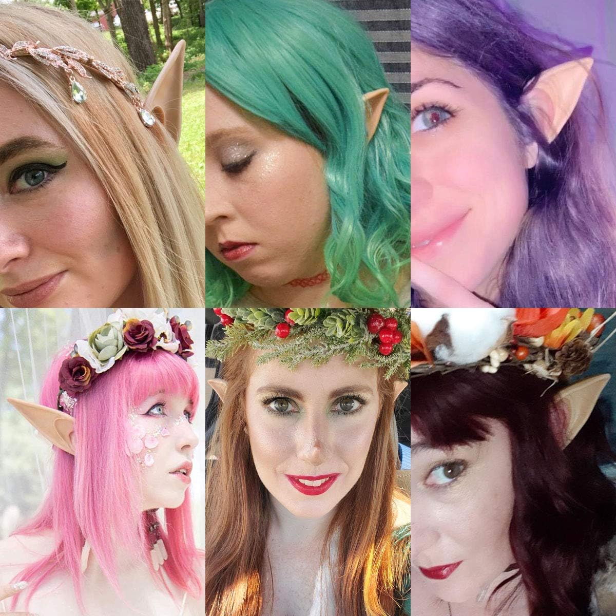 2 Pair Cosplay Fairy Pixie Elf Ears Christmas Anime Party Latex Ears V1258-DP02-A-267