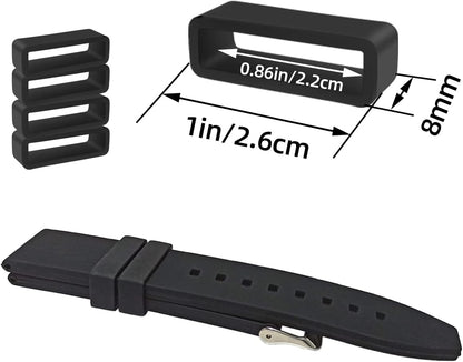 6 Pcs Watch Band Loop Holder Keeper for Resin Belt, Replacement Fastener Rings for Silicone Leather Rubber V1258-DP02-A-268