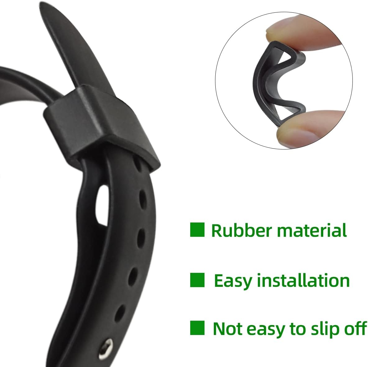 6 Pcs Watch Band Loop Holder Keeper for Resin Belt, Replacement Fastener Rings for Silicone Leather Rubber V1258-DP02-A-268