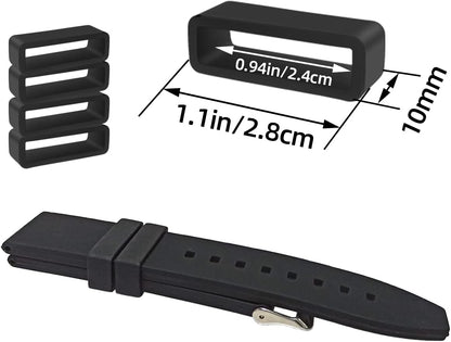 6 Pcs Watch Band Loop Holder Keeper for Resin Belt, Replacement Fastener Rings for Silicone Leather Rubber V1258-DP02-A-269