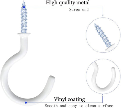 12 Pack Vinyl Coated Ceiling Hooks,Screw-in Mug Hooks,Multi-Function Wall Hooks Kitchen Hooks Cup Hooks for V1258-DP02-A-271