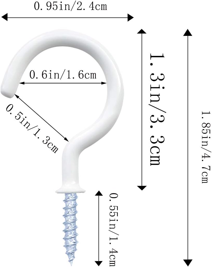 12 Pack Vinyl Coated Ceiling Hooks,Screw-in Mug Hooks,Multi-Function Wall Hooks Kitchen Hooks Cup Hooks for V1258-DP02-A-271
