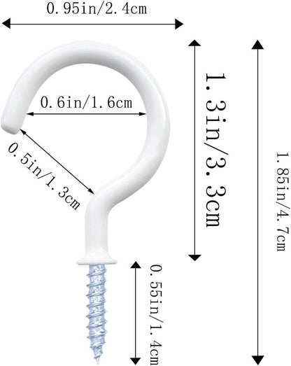 12 Pack Vinyl Coated Ceiling Hooks,Screw-in Mug Hooks,Multi-Function Wall Hooks Kitchen Hooks Cup Hooks for V1258-DP02-A-271