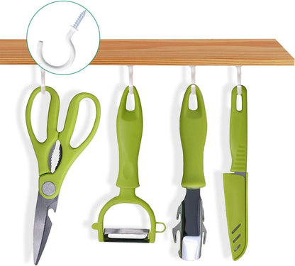 12 Pack Vinyl Coated Ceiling Hooks,Screw-in Mug Hooks,Multi-Function Wall Hooks Kitchen Hooks Cup Hooks for V1258-DP02-A-271