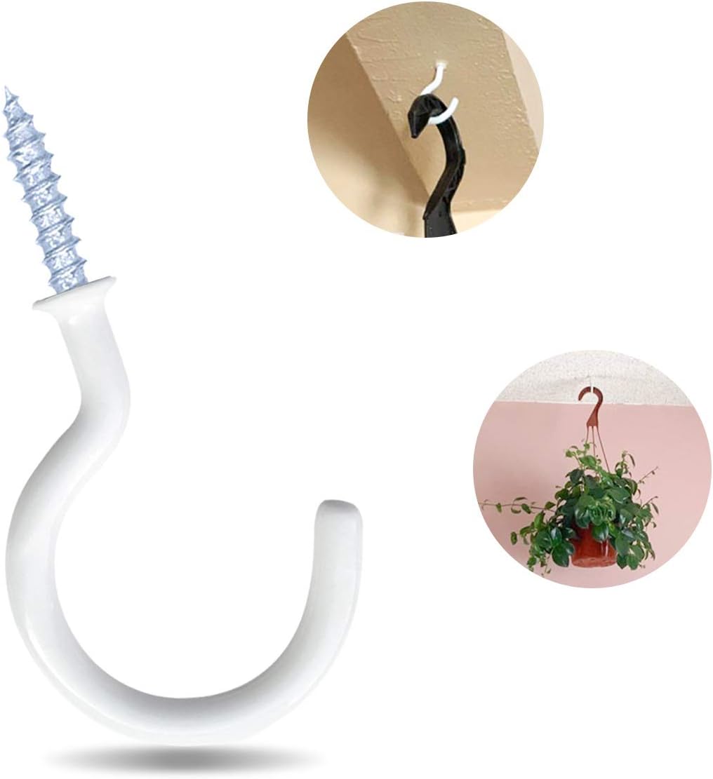 12 Pack Vinyl Coated Ceiling Hooks,Screw-in Mug Hooks,Multi-Function Wall Hooks Kitchen Hooks Cup Hooks for V1258-DP02-A-271
