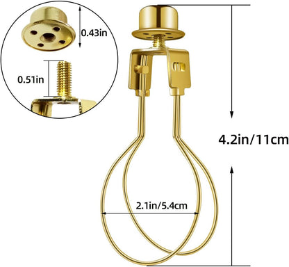 Lamp Holder for Clip-on Light Bulbs with Levellers, Include Finial - DIY Adapter for Shades (1 Pc, Gold) V1258-DP02-A-272