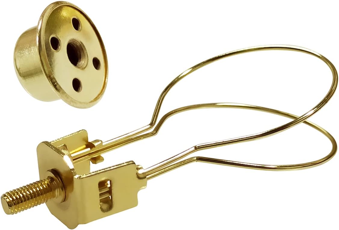 Lamp Holder for Clip-on Light Bulbs with Levellers, Include Finial - DIY Adapter for Shades (1 Pc, Gold) V1258-DP02-A-272