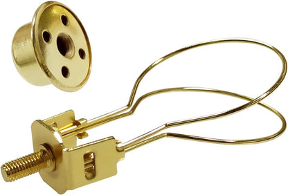 Lamp Holder for Clip-on Light Bulbs with Levellers, Include Finial - DIY Adapter for Shades (1 Pc, Gold) V1258-DP02-A-272
