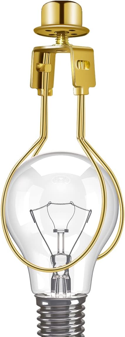Lamp Holder for Clip-on Light Bulbs with Levellers, Include Finial - DIY Adapter for Shades (1 Pc, Gold) V1258-DP02-A-272
