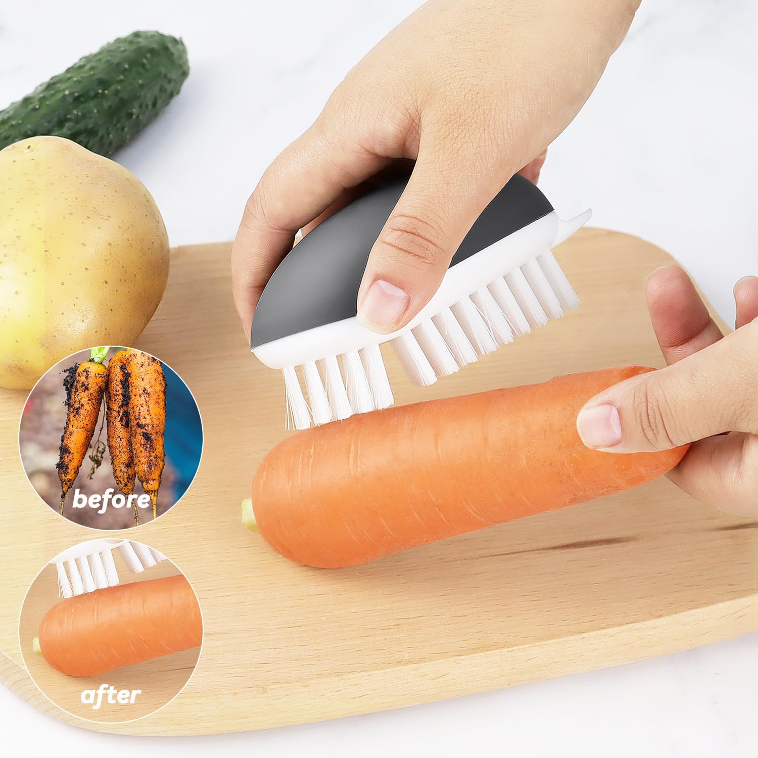 Vegetable Brush Potato Scrubber Brush Non Slip Comfortable Fruit Cleaning Tools for Washing Fruit Mushrooms V1258-DP02-A-275