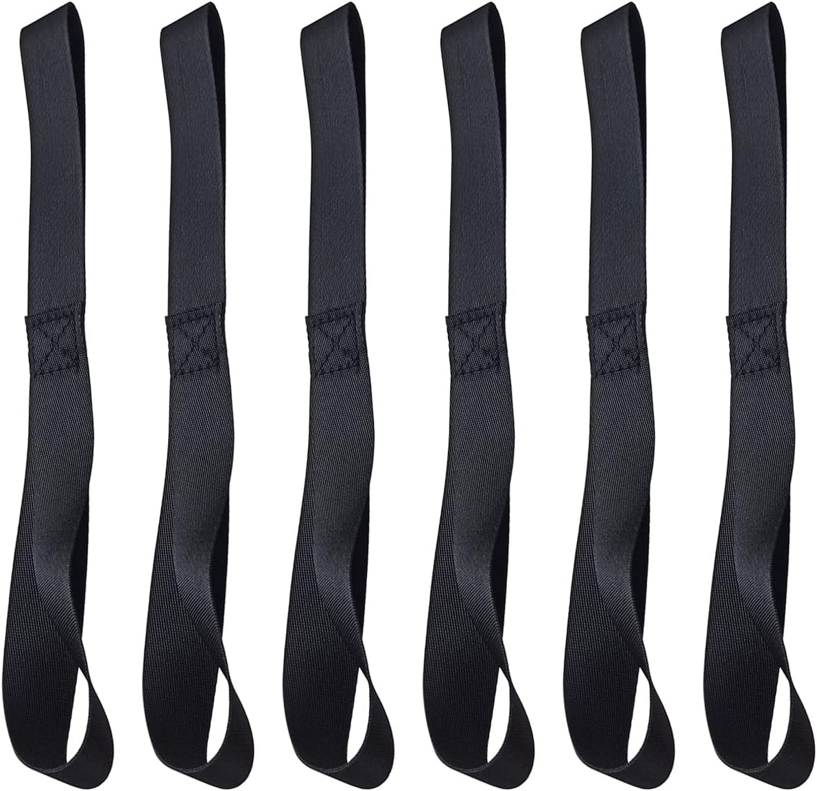 Black Soft Loop Tie Down Straps (6 Pack) 4500Lbs Breaking Strength and 1500Lbs Load Capacity, 12 * 1in Heavy V1258-DP02-A-278