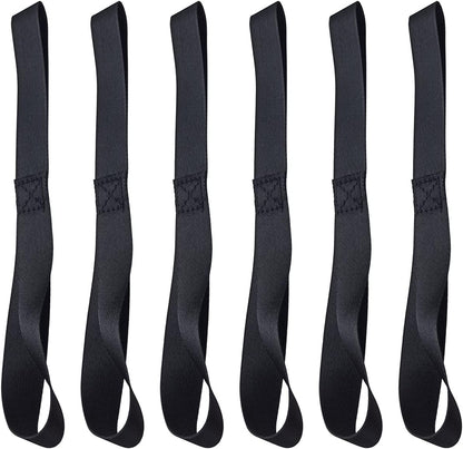 Black Soft Loop Tie Down Straps (6 Pack) 4500Lbs Breaking Strength and 1500Lbs Load Capacity, 12 * 1in Heavy V1258-DP02-A-278