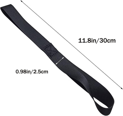 Black Soft Loop Tie Down Straps (6 Pack) 4500Lbs Breaking Strength and 1500Lbs Load Capacity, 12 * 1in Heavy V1258-DP02-A-278