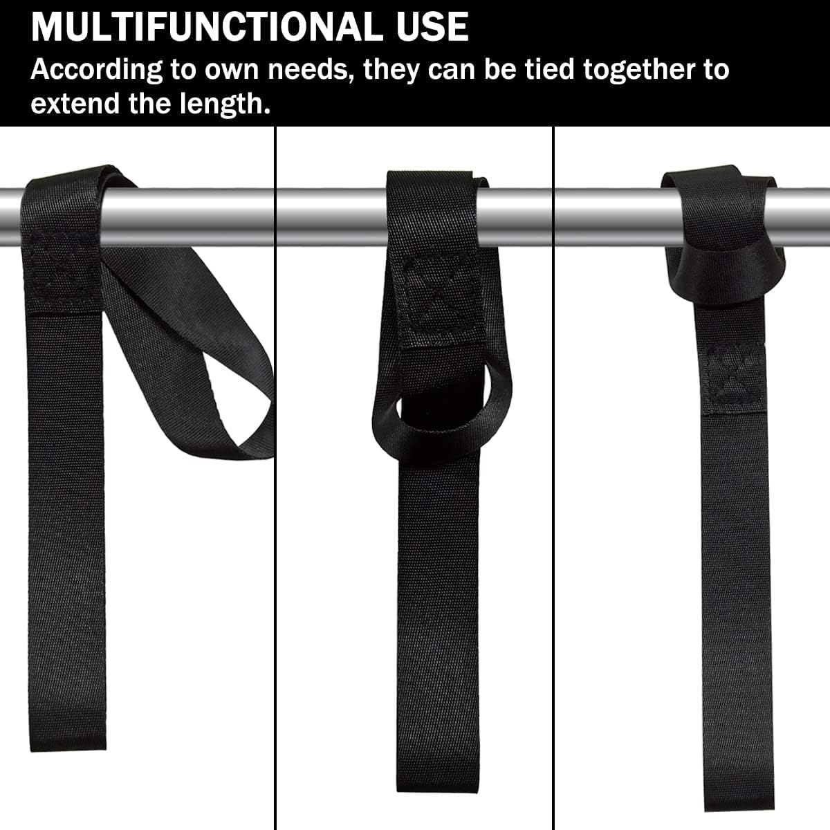 Black Soft Loop Tie Down Straps (6 Pack) 4500Lbs Breaking Strength and 1500Lbs Load Capacity, 12 * 1in Heavy V1258-DP02-A-278