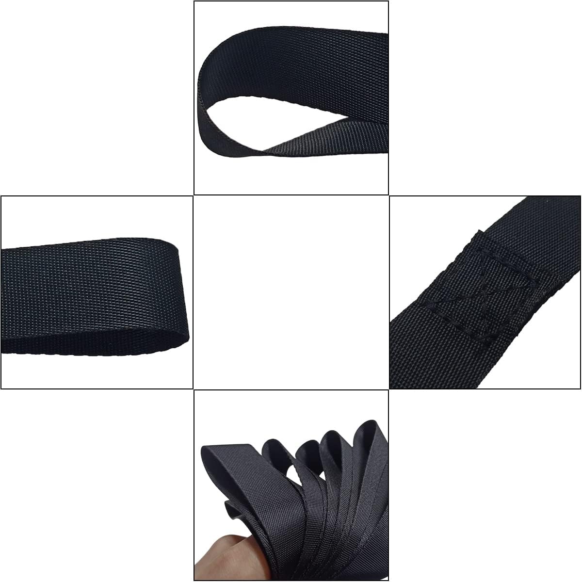 Black Soft Loop Tie Down Straps (6 Pack) 4500Lbs Breaking Strength and 1500Lbs Load Capacity, 12 * 1in Heavy V1258-DP02-A-278
