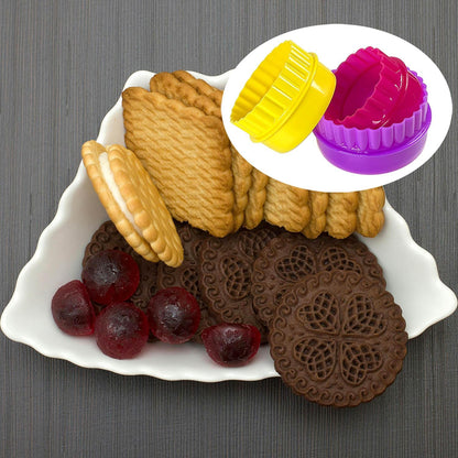 Cookie Biscuit Cutter Set, Two Side Cookie Cutters Plastic Set Multi-size Cake Fruit Vegetable Shapes Cutter V1258-DP02-A-279