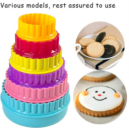 Cookie Biscuit Cutter Set, Two Side Cookie Cutters Plastic Set Multi-size Cake Fruit Vegetable Shapes Cutter V1258-DP02-A-279