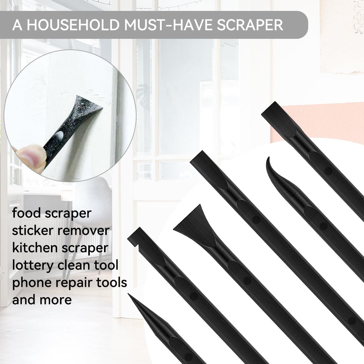9 Pieces Plastic Scraper Tool for Tight Spaces, Non-Scratch Kitchen Scraper Cleaning Pen, Perfect for Remove V1258-DP02-A-280