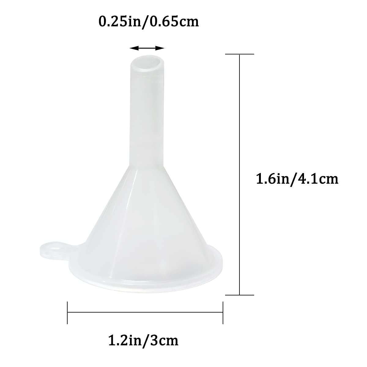30 Pcs Small Mini Clear Plastic Funnels for Lab Bottles, Essential Oils, Perfumes, Spices, Sand Art, Powder V1258-DP02-A-281