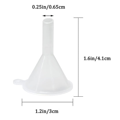 30 Pcs Small Mini Clear Plastic Funnels for Lab Bottles, Essential Oils, Perfumes, Spices, Sand Art, Powder V1258-DP02-A-281