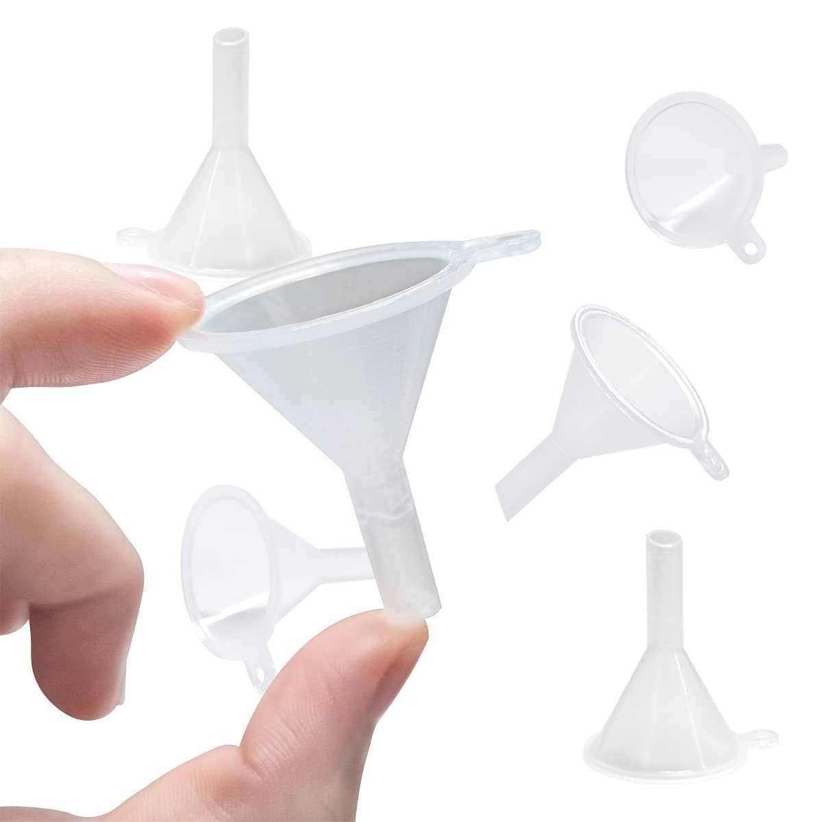 30 Pcs Small Mini Clear Plastic Funnels for Lab Bottles, Essential Oils, Perfumes, Spices, Sand Art, Powder V1258-DP02-A-281
