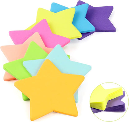 8 Color Star Shape Sticky Notes, 240 Sheets, Self-Sticky Note Pads for School Office Home V1258-DP02-A-285