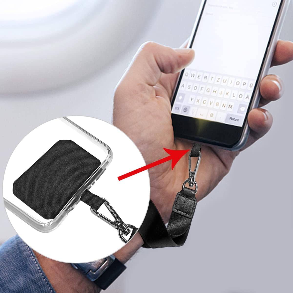 5 Pack Phone Tether Tab Cell Phone lanyard pad, Universal Phone Tether Tab Phone Lanyard Replacement Part V1258-DP02-A-293