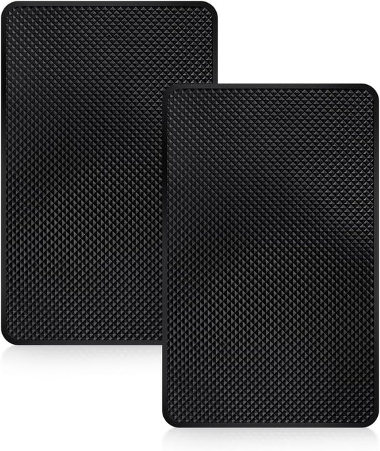 2 Pack Car Dashboard Anti-Slip Rubber Pad, Car Dashboard Non Slip Mat, Black Grid Anti Slip Sticky Pad for V1258-DP02-A-296