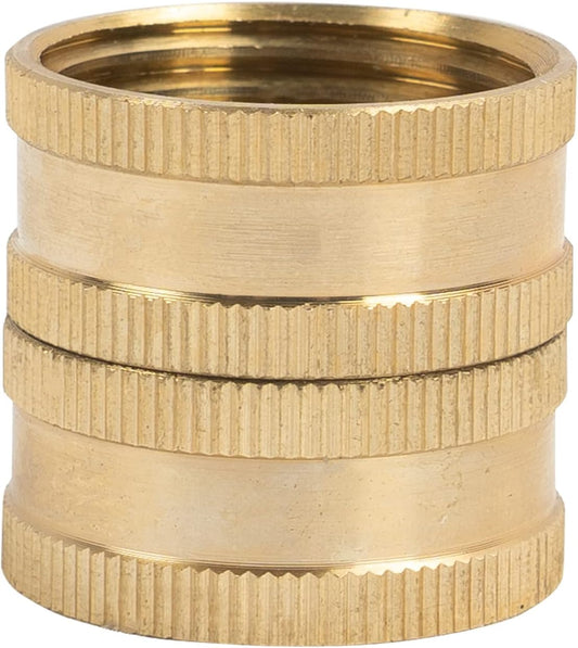 Garden Hose Adapter, 3/4 Inch Solid Brass Hose Connectors, 2 Pack Hose Connector with 2 Extra Washers (Female V1258-DP02-A-30