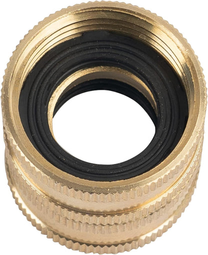 Garden Hose Adapter, 3/4 Inch Solid Brass Hose Connectors, 2 Pack Hose Connector with 2 Extra Washers (Female V1258-DP02-A-30