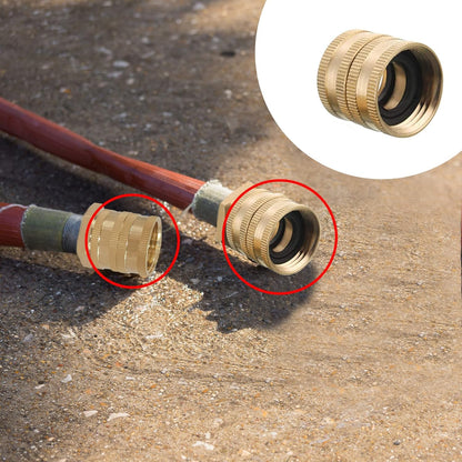 Garden Hose Adapter, 3/4 Inch Solid Brass Hose Connectors, 2 Pack Hose Connector with 2 Extra Washers (Female V1258-DP02-A-30