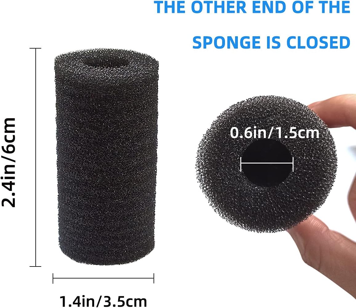 6pcs Pre-Filter Sponge, Pre Filter Foam Sponge Roll for Aquarium Fish Tank (6 x 3.5cm /2.4x1.4 inch) V1258-DP02-A-301