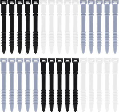 30Pcs Silicone Zip Ties Rubber Cable Ties 4.5 inch Reusable Zip Ties Elastic Cable Organizer for Wire V1258-DP02-A-304
