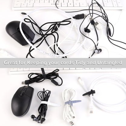 30Pcs Silicone Zip Ties Rubber Cable Ties 4.5 inch Reusable Zip Ties Elastic Cable Organizer for Wire V1258-DP02-A-304