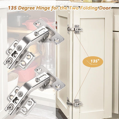 135 Degree Lazy Susan Hinge Full Overlay Concealed Corner Cabinet Hinge for Cabinet, Cupboard, Folded Door, V1258-DP02-A-308
