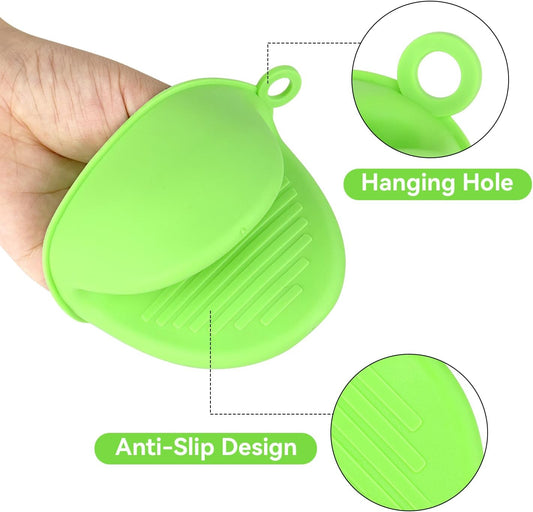 2 Pairs Mini Oven Gloves, Silicone Oven Mitts Heat Resistant, Silicone Potholders Cooking Pinch for Kitchen V1258-DP02-A-309