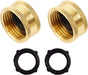 Brass Garden Hose End Caps, 2 Pack 3/4" Female End Cap, Garden Hose End Caps with 2 Washers V1258-DP02-A-31
