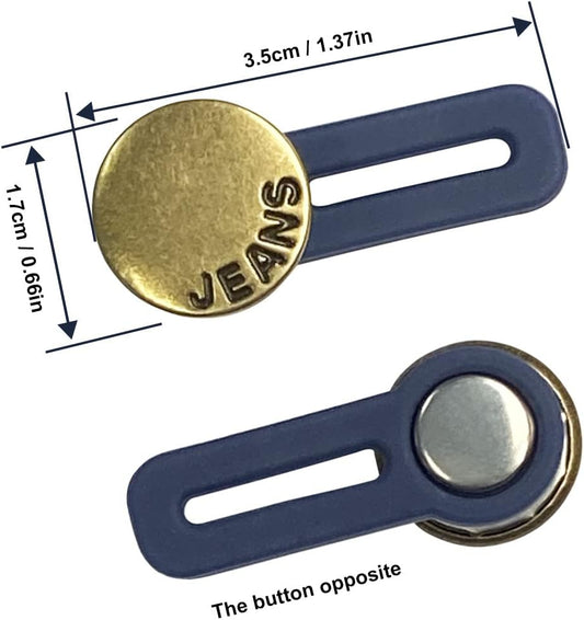 10 Pcs Expander Button for Extender Jeans Pants Collar, 5 Styles Pants Waist No Sew Instant Silicone Extender V1258-DP02-A-311